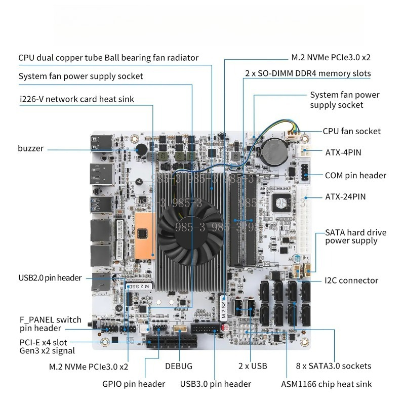 Mini ITX White M11 NAS Motherb - огляд і ціна Mini Itx Dual 2.5G Nas Motherboard