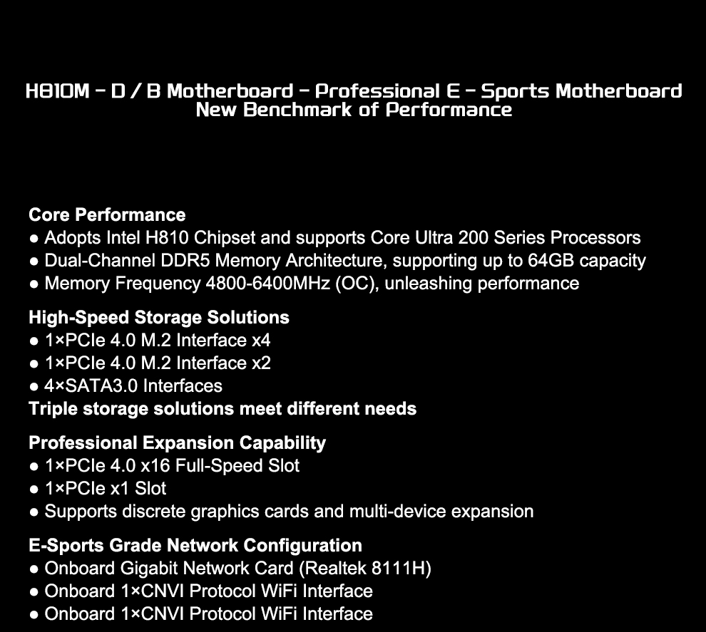 JGINYUE H810M-D/B M-ATX Gaming - огляд і ціна Lga1851 Gaming Motherboard